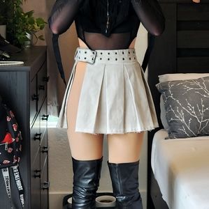 Darker Waves Pleated Skirt